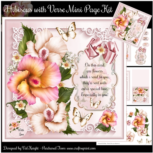 Hibiscus with verse Mini Page Kit