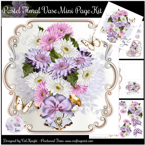 Pastel Floral Vase Mini Page Kit 