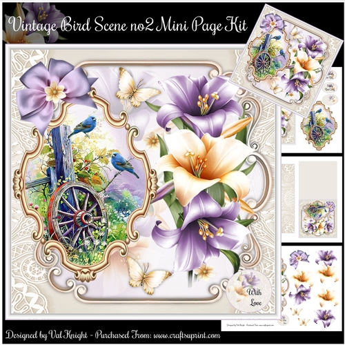 Vintage Bird Scene no2 Mini Page Kit
