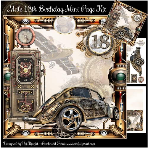 Male 18th Birthday Mini Page Kit 
