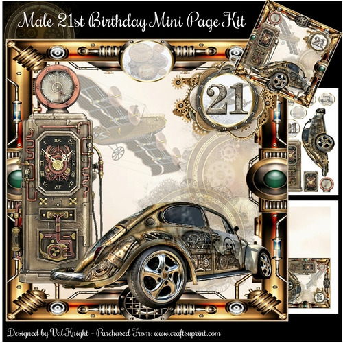 Male 21st Birthday Mini Page Kit 