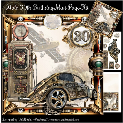 Male 30th Birthday Mini Page Kit 