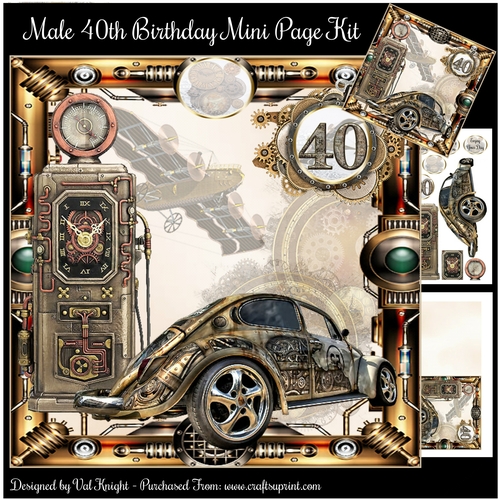 Male 40th Birthday Mini Page Kit 