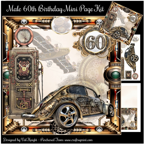 Male 60th Birthday Mini Page Kit 