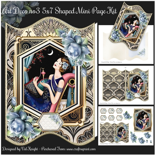 Art Deco no3 5x7 Shaped Mini Page Kit