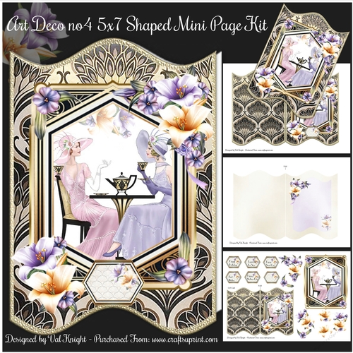 Art Deco no4 5x7 Shaped Mini Page Kit