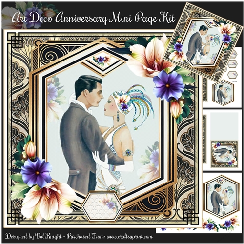 Art Deco Anniversary Mini Page Kit