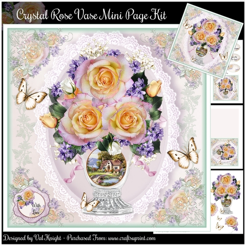 Crystal Rose Vase Mini Page Kit