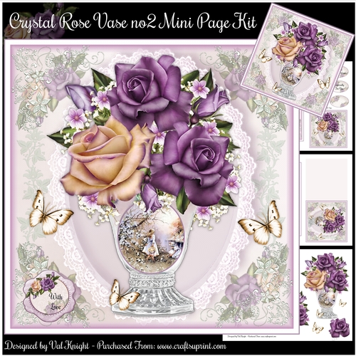 Crystal Rose Vase no2 Mini Page Kit