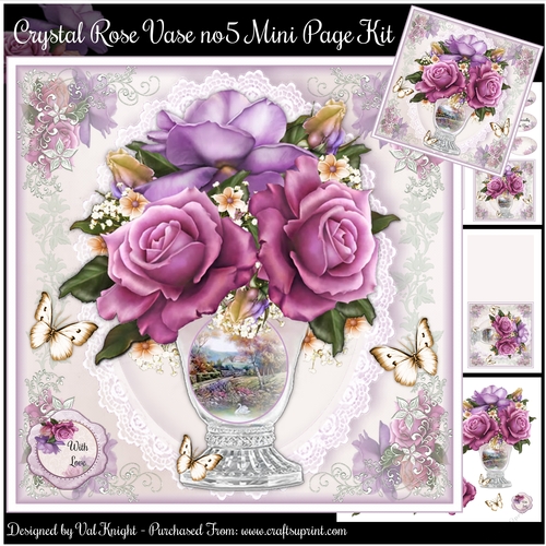 Crystal Rose Vase no5 Mini Page Kit