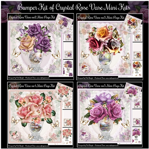 Bumper Kit of Crystal Rose Vase Mini Page Kits