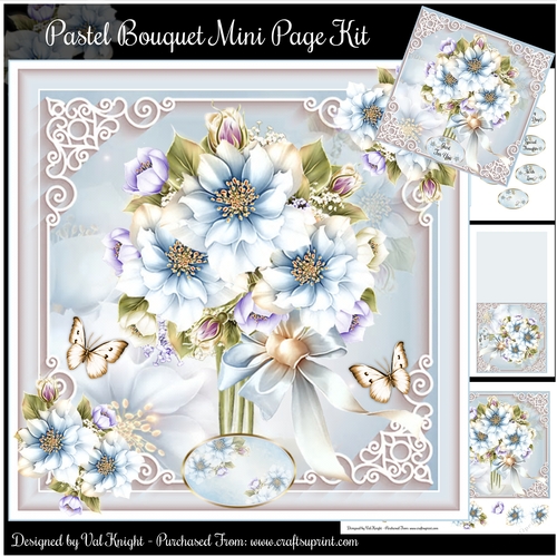 Pastel Bouquet Mini Page Kit