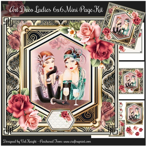 Art Deco Ladies 6x6 Mini Page Kit