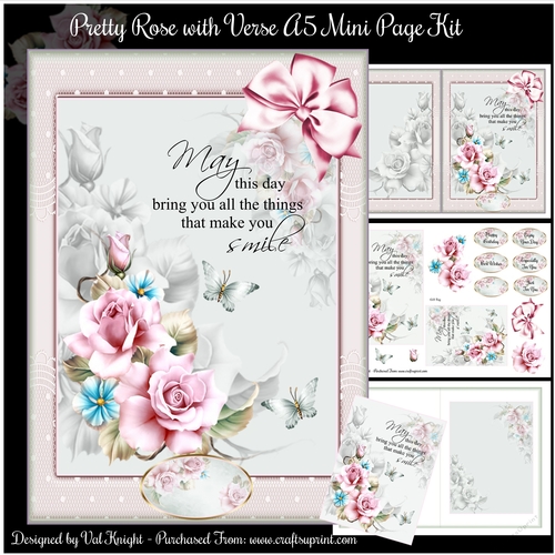 Pretty Rose with Verse A5 Mini Page Kit