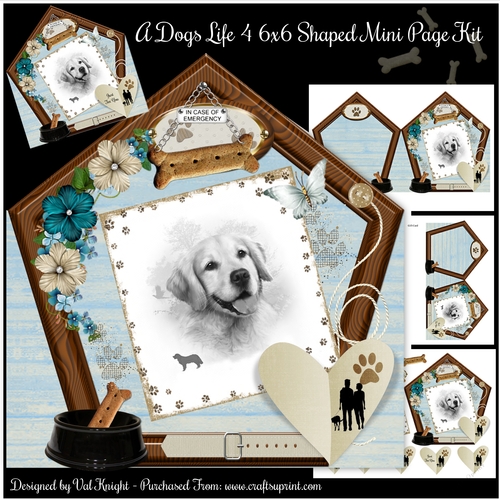 A Dogs Life 4 6x6 Shaped Mini Page Kit