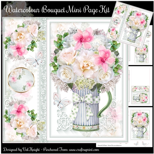 Watercolour Bouquet Mini Page Kit