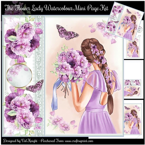 The Flower Lady Watercolour Mini Page Kit