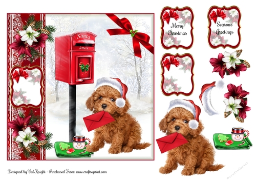 Letter To Santa Christmas Topper with Decoupage