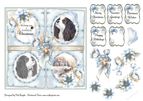 A Pawfect Christmas Card Front With Decoupage