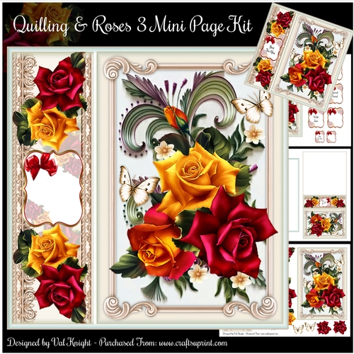 Quilling & Roses 3 Mini Page Kit