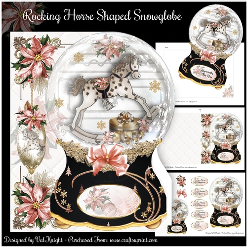 Rocking Horse Christmas Snowglobe Mini Page Kit