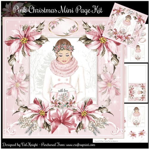 Pink Christmas Mini Page Kit   