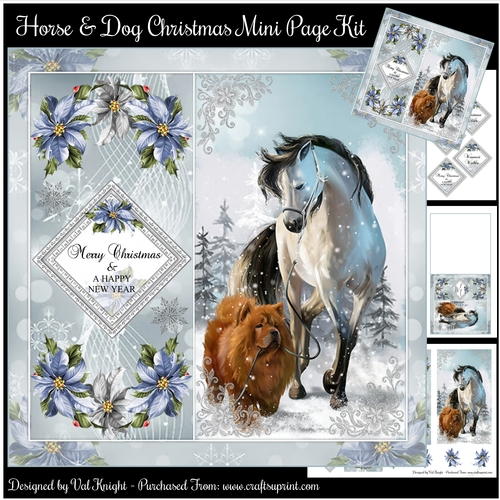 Horse & Dog Christmas Mini Page Kit   