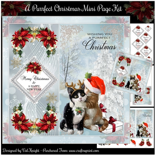 A Purrfect Christmas Mini Page Kit