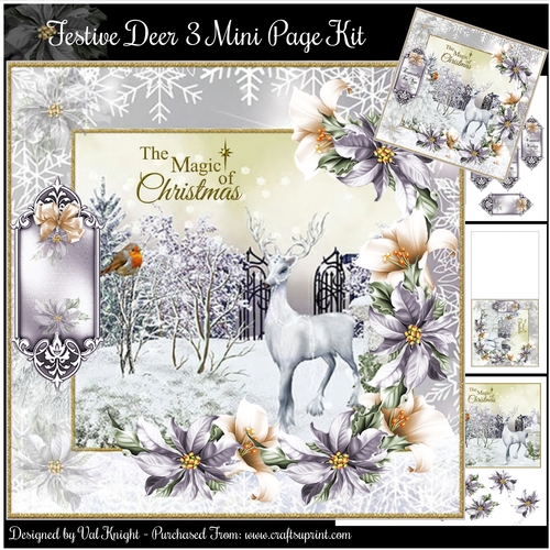 Festive Deer 3 Mini Page Kit   