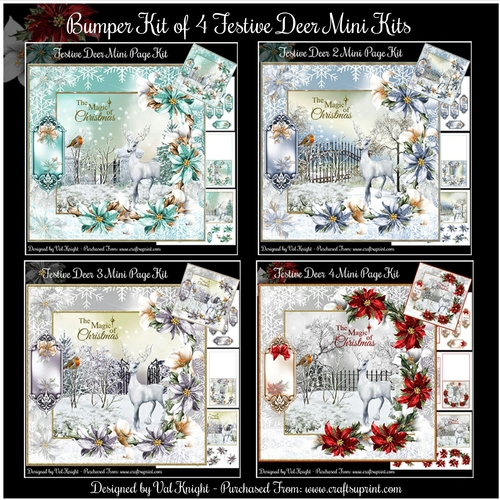 Bumper Kit of 4 Festive Deer Mini Kits