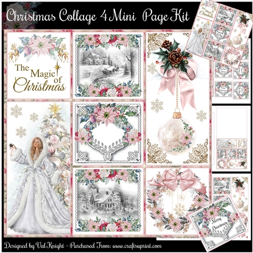 Christmas Collage 4 Mini Page Kit   