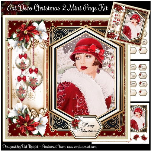 Art Deco Christmas 2 Mini Page Kit 