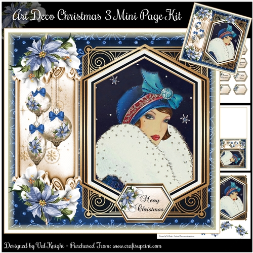 Art Deco Christmas 3 Mini Page Kit   