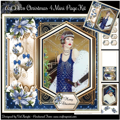 Art Deco Christmas 4 Mini Page Kit  