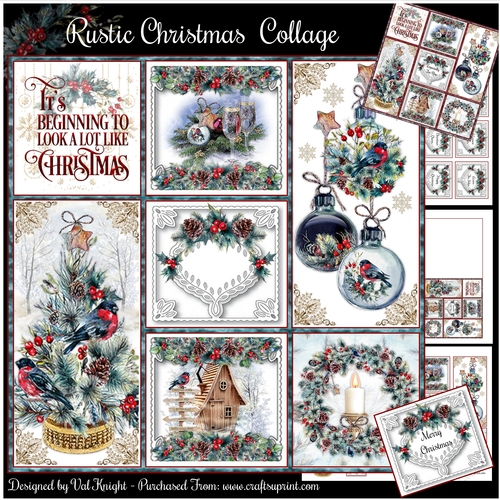Rustic Christmas Collage Mini Page Kit   