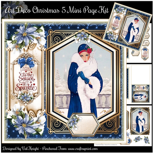 Art Deco Christmas 5 Mini Page Kit 