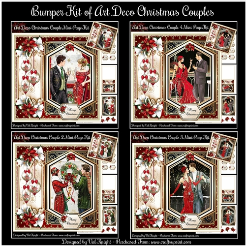 Bumper Kit of Art Deco Couples Mini Page Kits