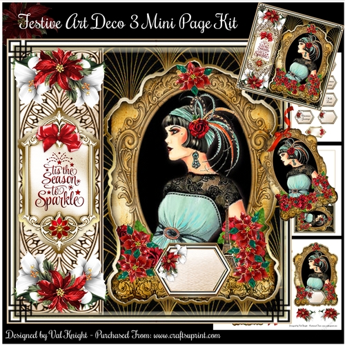 Festive Art Deco 3 Mini Page Kit 