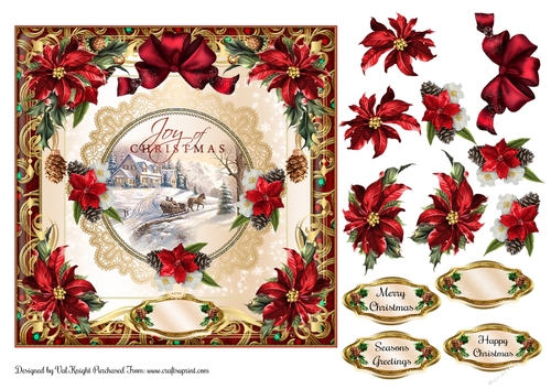 Christmas Card Topper 2 With Decoupage