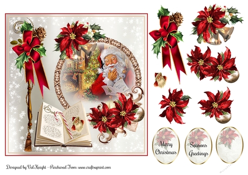 Santa Card Topper With Decoupage