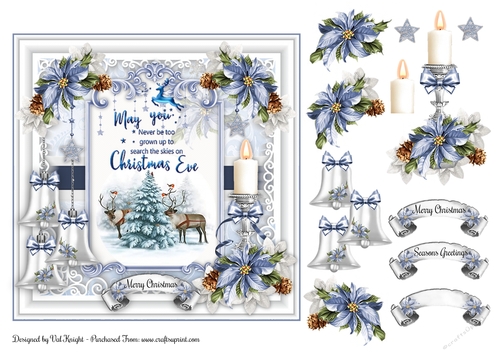 Christmas Card Topper 3 With Decoupage