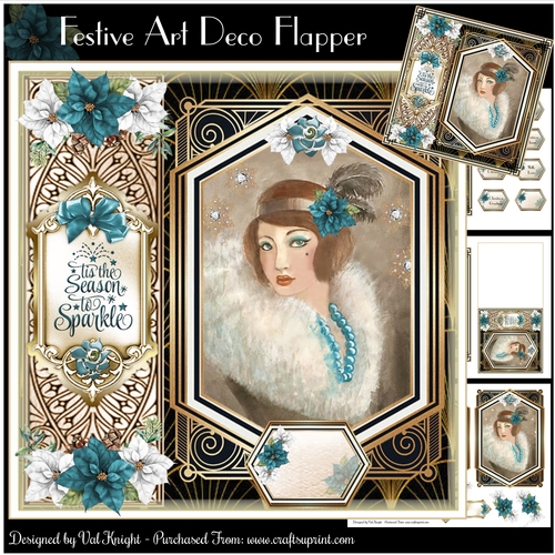 Festive Art Deco Lady Mini Page Kit   