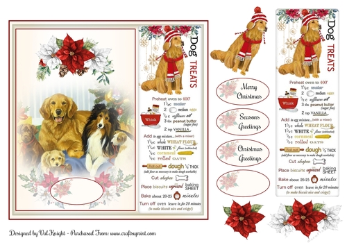 Dog Treats Recipe Topper With Decoupage