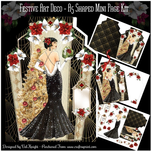 Festive Art Deco A5 Shaped Mini Page Kit 