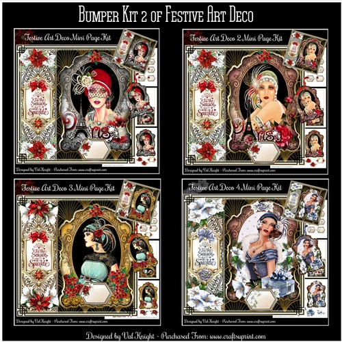 Bumper Kit 2 of Festive Art Deco Mini Page Kits