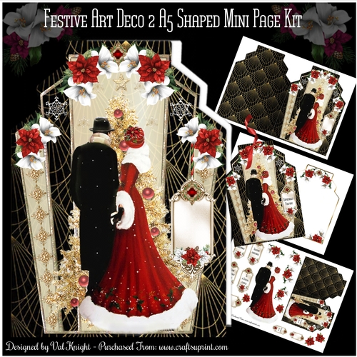 Festive Art Deco 2 A5 Shaped Mini Page Kit  