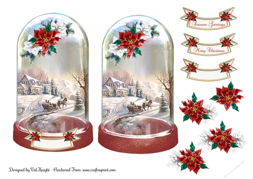Scenic Glass Dome Topper With Decoupage