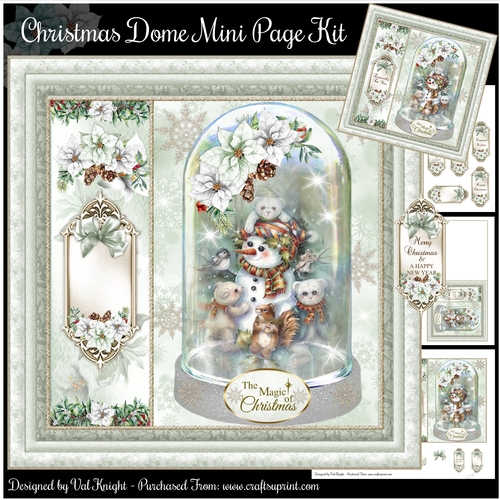 Christmas Glass Dome Mini Page Kit