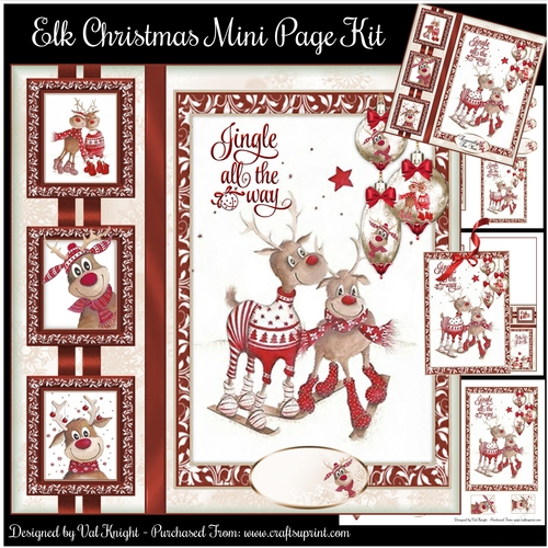 Elk Christmas Mini Page Kit