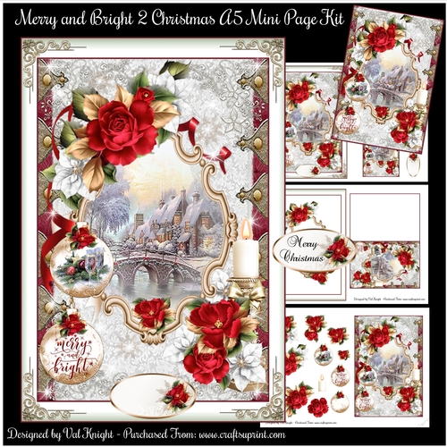 Merry and Bright 2 Christmas A5 Mini Page Kit   